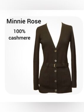 Minnie Rose Black 100% Cashmere Sweater